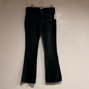 Dark Green Corduroy Flare Pants